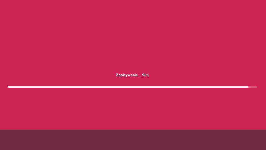 Raspberry Pi Imager - postęp procesu instalacji