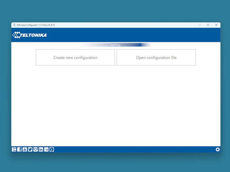 Teltonika Configurator, szukanie urządzeń